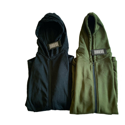 Stylish Zip-Up Hoodie with 3/4 Sleeve
